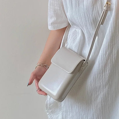 2024 Flap Crossbody Bags Women Mini PU Leather Shoulder Purses and Handbags for Girls Ladies Phone Simple Solid Bag