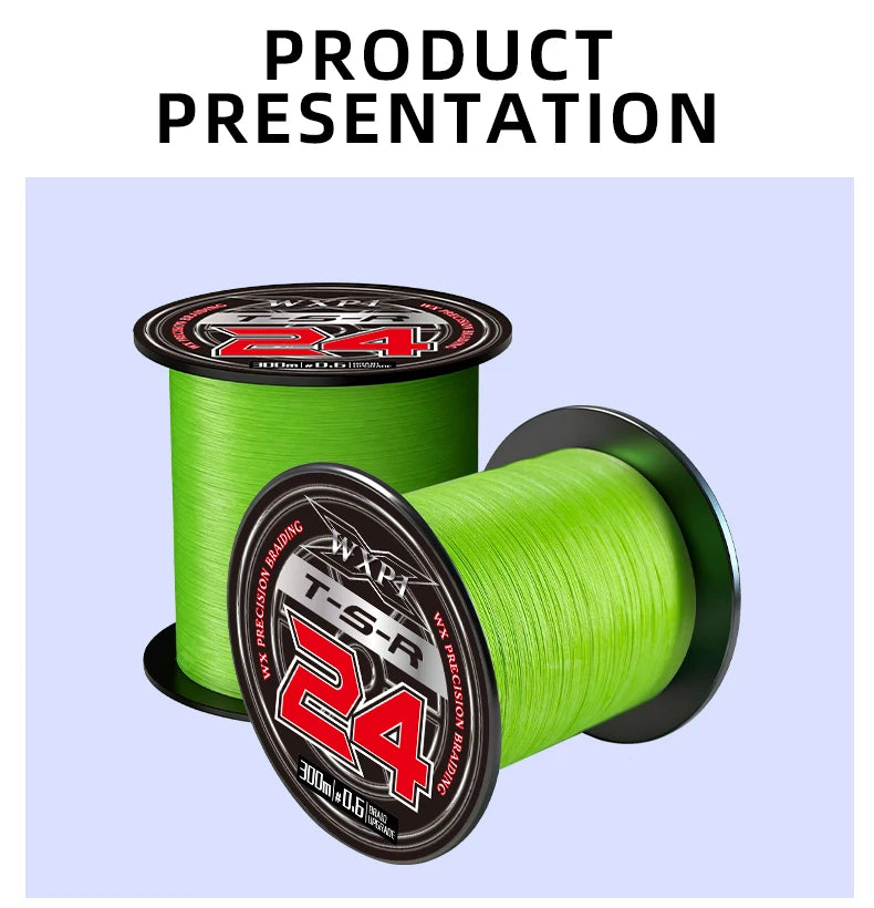 2026 New YGKX 24 Strand 300/500/1000m Japan PE Braided Super Strong Fishing Line Japan PE Braided Fishing Line Floating Pesca
