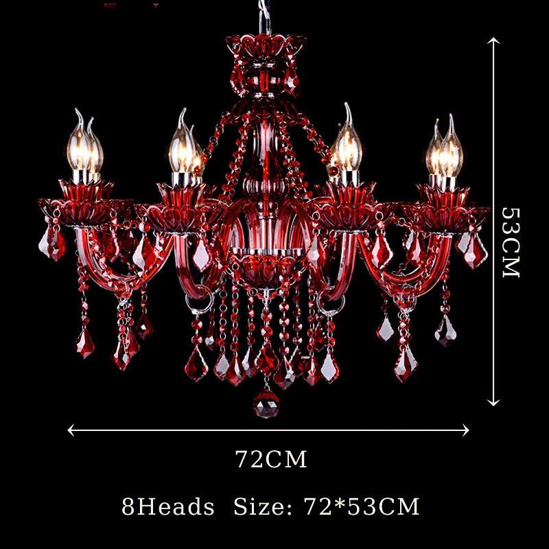 European Green Crystal Living Room Bedroom Candle Chandelier Restaurant Cafe Hotel Lobby Ceiling Decoration E14 Pendent Lights