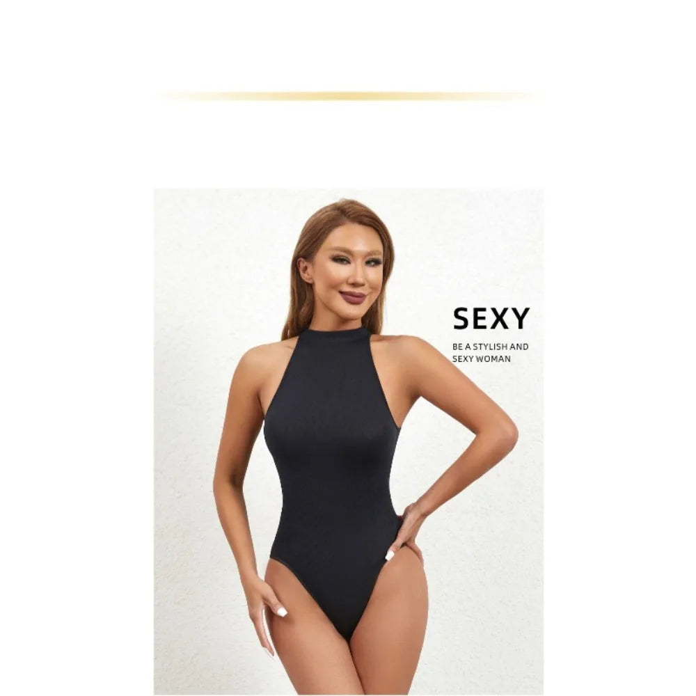 Women's SleevelessOuterwear withA Bottom Layer and Buckle for BodyShaping and Abdominal Compression One-piece T-shaped Shapewear