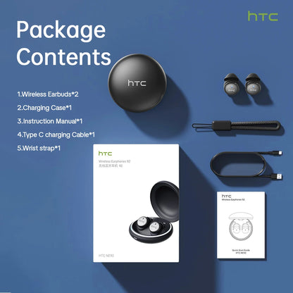 HTC NE92 Sleep Earbuds Wireless Bluetooth Earphones Comfortable To Wear Headphones 50Hrs Playback Low Latency Clear Sound Qualit