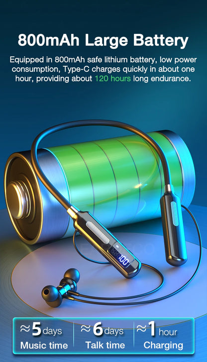 EARDECO With Sports Chip Bluetooth Headphone Bass Wireless Headphones With Microphone Neckband Earphones Steps Calorie Stopwatch