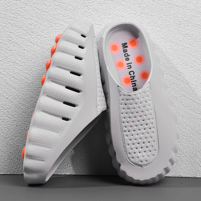 Men Slippers Thick Sole Slides Breathable EVA Slippers Shock Absorb Non Slip Woman Bathroom Beach Sandals Casual Footwear Unisex