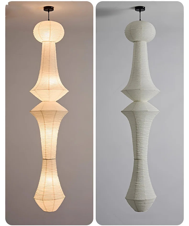 Nordic Wabi Sabi Wind Rice Paper Led Pendant Lights Living Room Bedroom Bedside Lamp Duplex Loft Clothing Store Decor Chandelier
