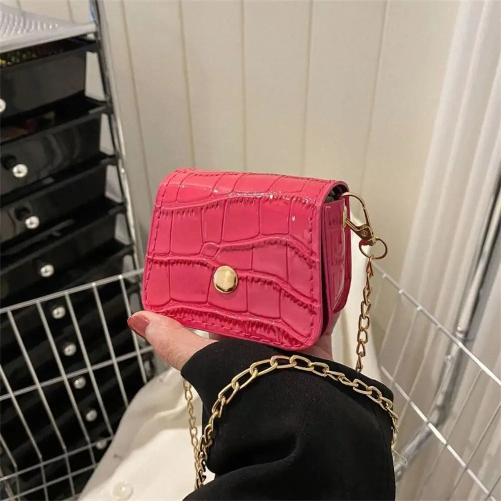 Korean Fashion Mini Crossbody Bags PU Simplicity Shoulder Bag Versatile Chain Handbag Lipstick
