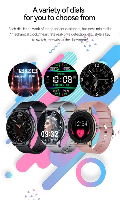 2025 New Smart Watch Heart Rate Sleep Health Monitor Bluetooth Talk Ladies Sport Smart Watch for Android IOS
