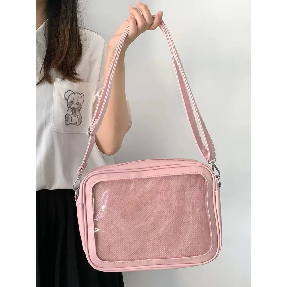 Female Ita Crossbody Bag Womens Transparent Messenger Bag Girls Cute-Lolita Shoulder Bags Teens Fashion Satchels Bag Ins