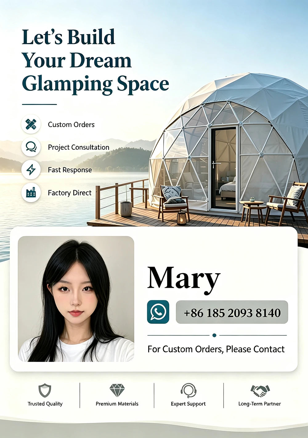 Geodesic Dome Tent Luxury Glamping Hotel Spherical Tent Waterproof UV‑Resistant Outdoor Resort Camping Accommodation