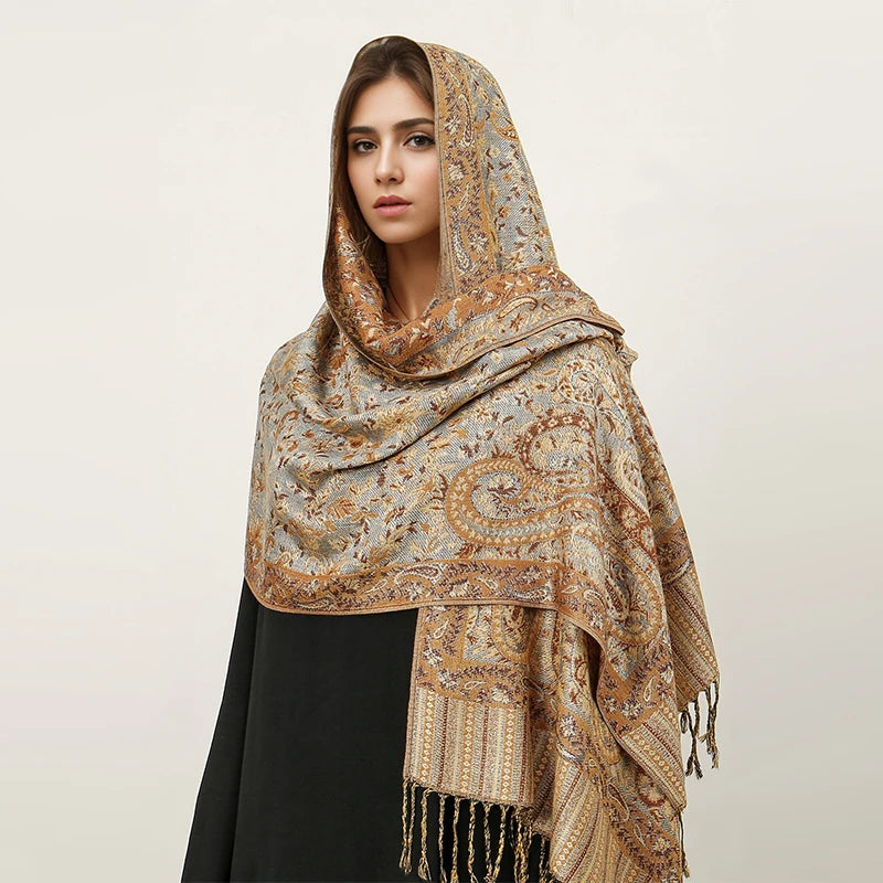 2024 Luxury Brand Cashmere Women Scarf Printed Winter Warm Shawl and Wraps Pashmina Bandana Long Jacquard Paisley Female Foulard