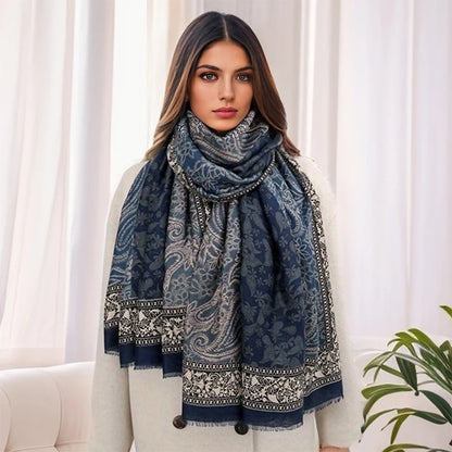 New Paisley Cotton Pashmina Shawl Lady Wrap Warm Winter Scarves Autumn Design Print Female Foulard Beach Stoles Luxury Scarf