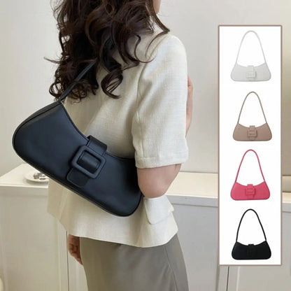 PU Leather Underarm bag Women Korean Style Large Capacity Half-moon Tote Bag Minimalist Armpit Pouch Ladies Luxury Handbags