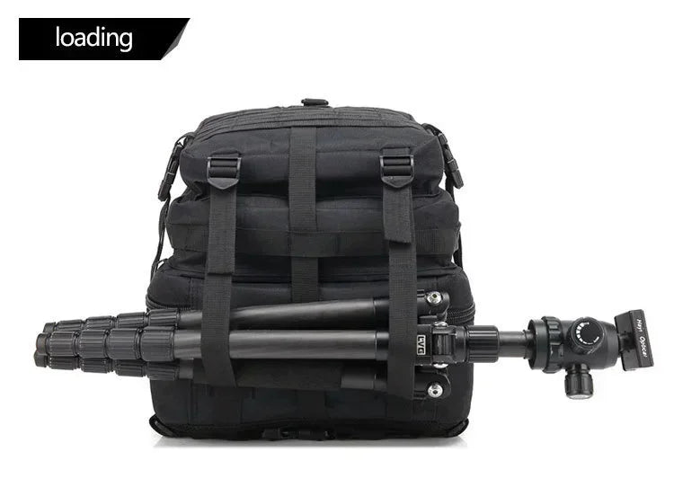 45L Tactical Fishing Backpack Molle Water Resistant Outdoor Tackle Bag Large Capacity Storage Camping Hiking Travel Rucksack Trekking Men Women Anglers Fishermen Rod Reel Gear Durable Multi Pocket Wear Resistant Lake River Se