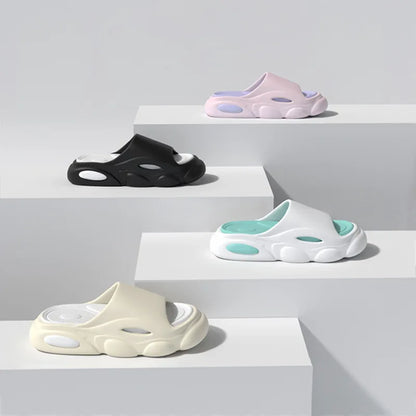 Comwarm New Men Summer Slippers Thick Sole House Non-slip Bathroom Shower Slides Outdoor Soft Cloud Fashion Beach Shoe Flip-flop