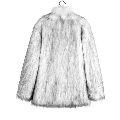 2026 Autumn Winter Brown Faux Fur Coat Women Casual Turndown collar Fluffy Plush Jacket Long Sleeve Thick Fake Fur Warm Cardigan