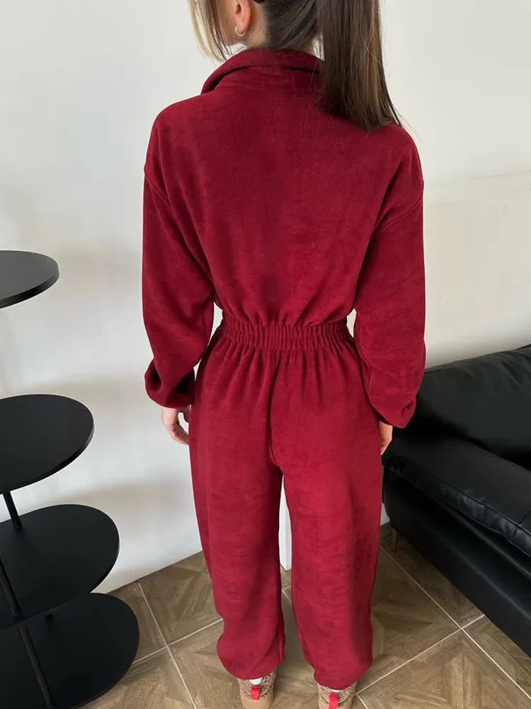 Sports and Leisure Contrast Color Jumpsuit Fashion Trend Street Jumpsuit Women’s Suit New Women Clothing