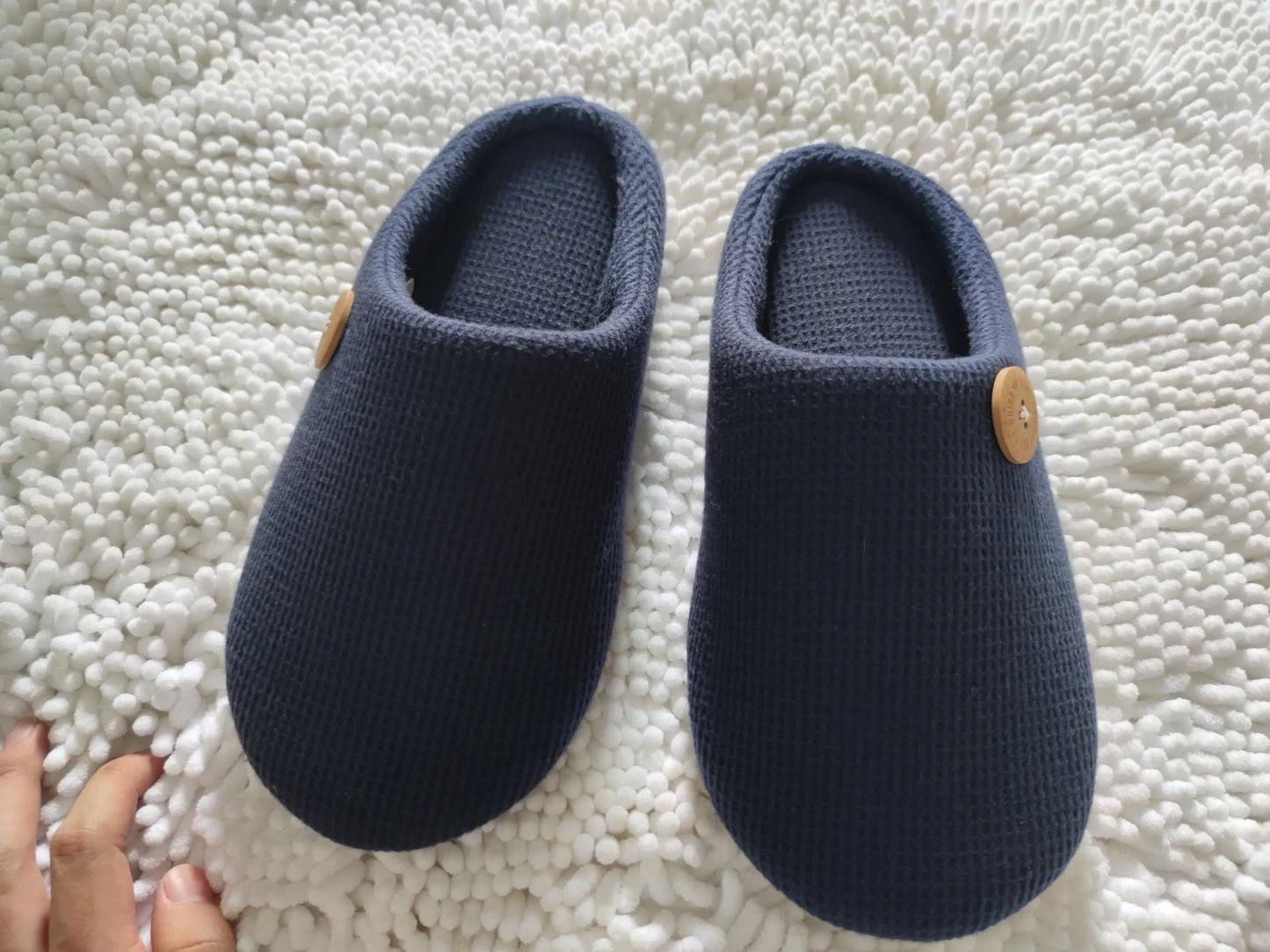Comwarm Winter Warm Cotton Slippers For Women Men Flats Soft Non-slip Fluffy Shoes Design Slides Couple Indoor House Slippers