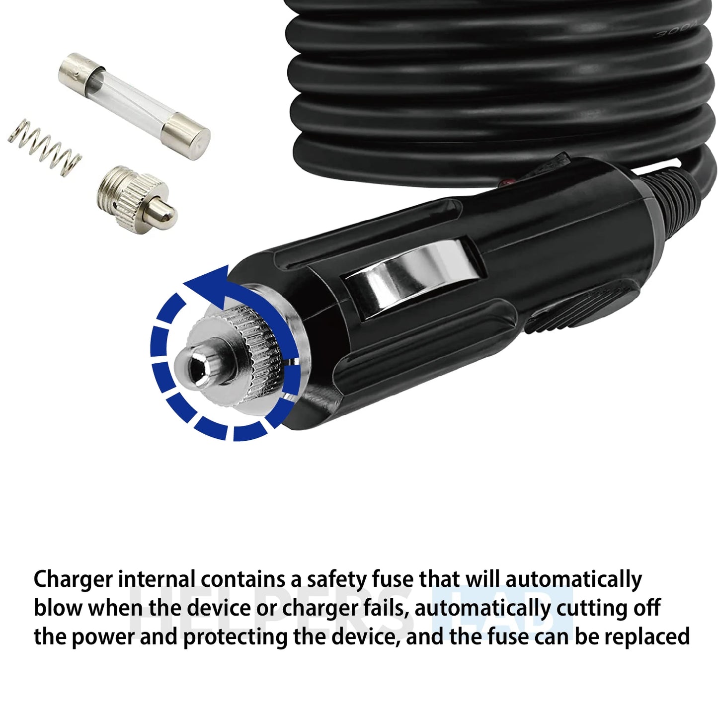 XT60 Cigarette Lighter Car Charger Power Supply 12V 24V Cable for Powerstation Ecoflow Delta River Bluetti EB55 and More -150cm