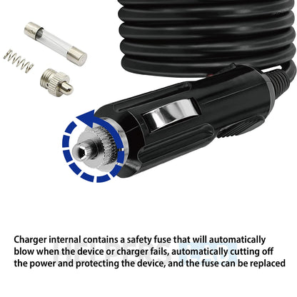XT60 Cigarette Lighter Car Charger Power Supply 12V 24V Cable for Powerstation Ecoflow Delta River Bluetti EB55 and More -150cm