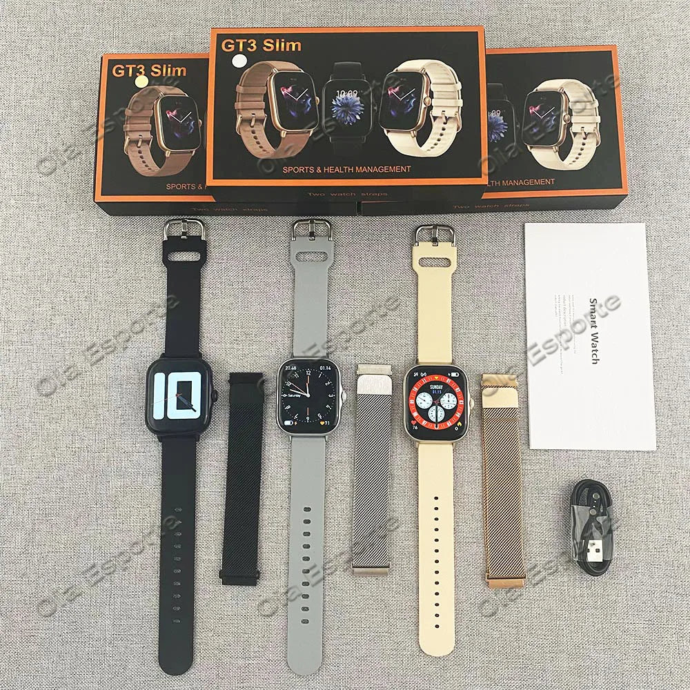 +2Pcs Smart Watch Women 2.01 Inch Voice Assistant Waterproof smarthwhatch Men Sport Smartwatch Fitness Tracler Bracelet 2024 New
