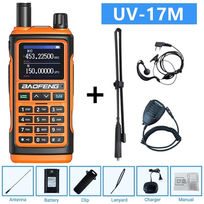 Baofeng 10W Ham Radio Uv-17R Long Range Walkie Talkie 999Ch Wireless Copy Air Band Type-C Emergency Tool For Enthusiasts