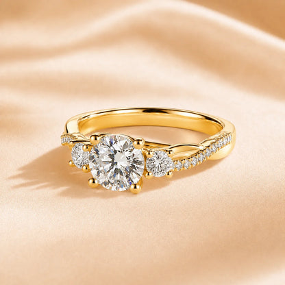Custom Lab Grown Diamond Ring 9K 14K Gold 0.5ct to 3ct D Color VVS Clarity Engagement Wedding Promise Anniversary Ring for Women