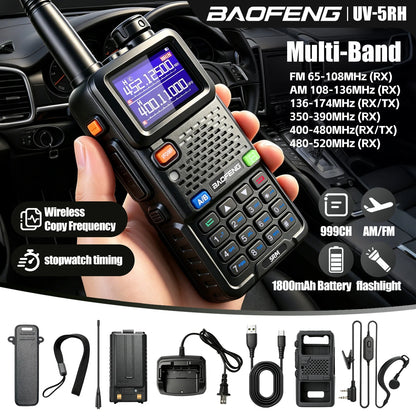 Baofeng UV5RM Walkie-Talkie, New Model, High-Power, Baofeng Radio, Car-Mounted Handheld Transceiver, Perfect for Fleet and Self-
