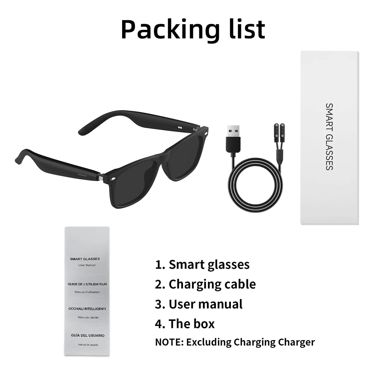 2025 Smart Glasses  AI Translation Camera Control Bluetooth Call Headphones Fashionable Sunglasses Intelligent Men Women Gifts