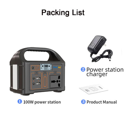 Gaiaray 100W Portable Power Station AC 220V 110V Solar Generator Outdoor Emergency Power Bank 76.8Wh LiFePO4 Battery For Camping