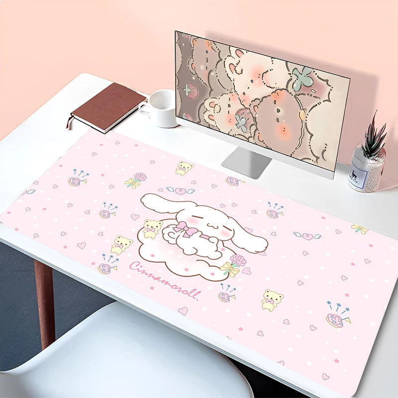 Kawaii Mouse Pad Laptop Anime Gamer Cabinet Keyboard Rug Cute Cartoon C-cinnamoroll Desk Mat PC Gaming Mousepad For Girl Gifts
