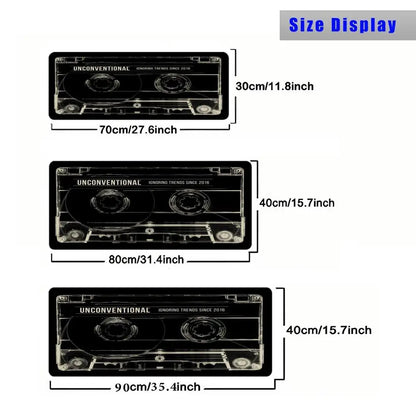 Retro Cassette Tape Mouse Pad Large Computer Office Game Table Mat Rubber Anti-slip Stitched Keyboard Mat 90x40 XXL Desk Pads