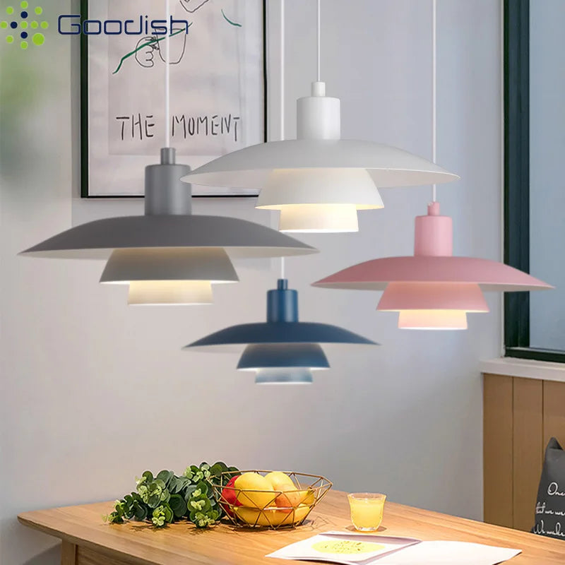 Memphis flying saucer disc Simplicity Creative Lustre LED Pendant Lights Art Indoor Lamps for Bedroom Home Decoration Chandelier