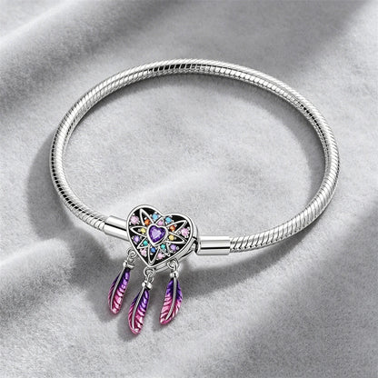 2026 Hot Selling 925 Silver Heart Shaped Buckle Snake Chain Sparkling Zircon Original Bracelet Women Fashionable Luxury Jewelry