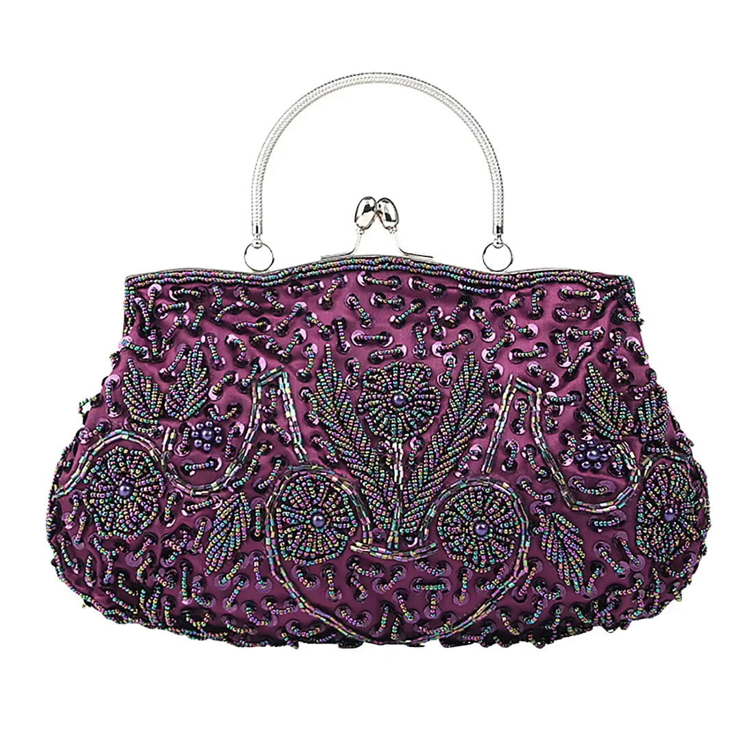 Women's Retro Small Totes Evening Bags Beaded Embroidered Ladies Clutch Purse Shoulder Chain Wedding Party Handbags Bags Purses