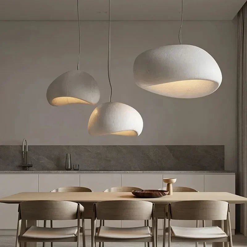 Nordic Minimalist Wabi-Sabi E27 LED Pendant Lights Modern Ceiling Chandelier For Dining Room Bedroom Bar Loft Home Hanging Lamp