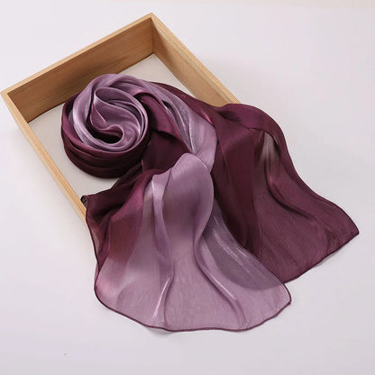 Two-color Shimmer Shiny Satin Hijab Crinkle Scarves Shawl Women Muslim Hijab Crepe Bandana Islamic Shimmer Silk Hijab