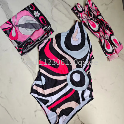 Classic Design Women's Headband Swimsuits with Letter Signature Logo Designer Brand Lady Sexy Scarf Swimsuits Beachwear