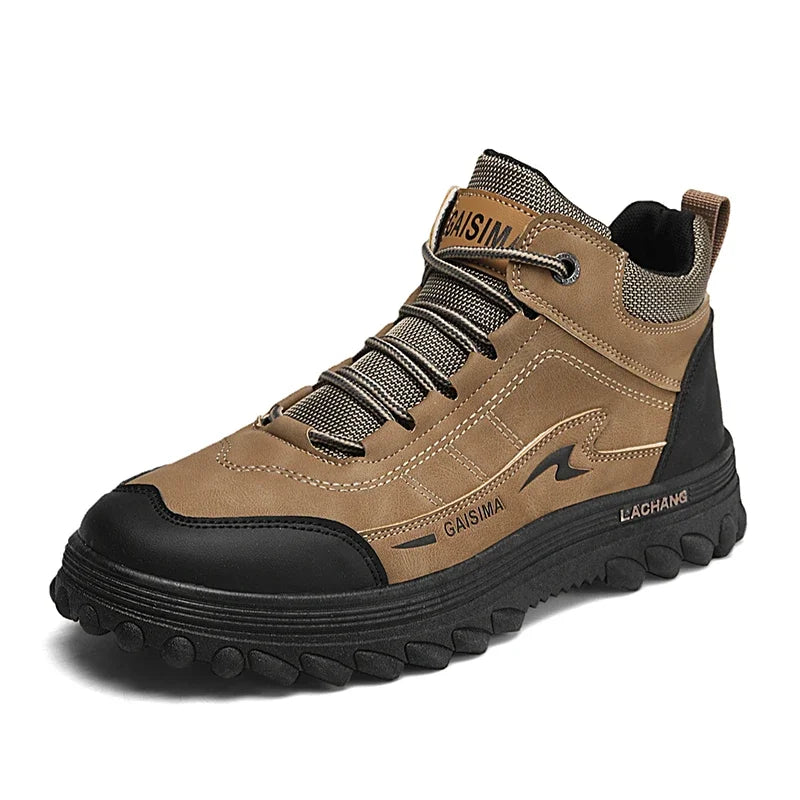 British Style Men's Motorcycle Boots High Top Tooling Shoes For Men Casual Boots Fashion Leather Ankle Boots Man Platform Boots
