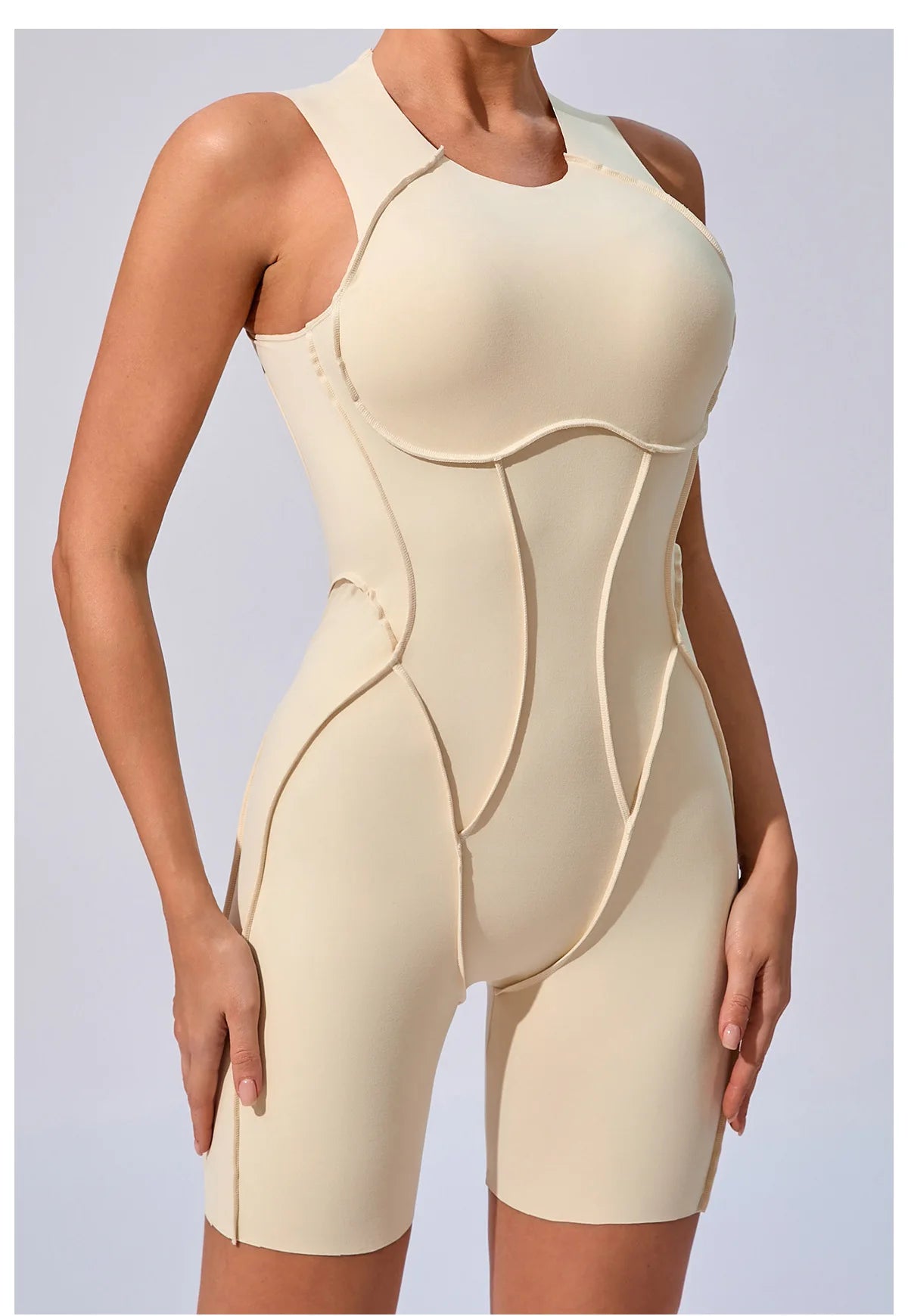 Women's Sports Jumpsuit Kit Yoga Fitness Bodysuit Hip-lifting Open Back Tight High Elasticity Outdoors Gym Workout Sexy Clothes