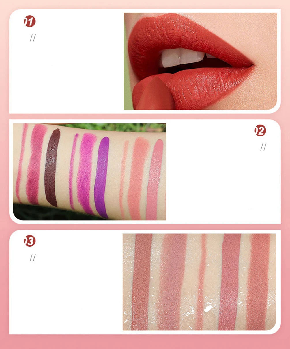 Private Label Lip Set Three-piece Lip Liner Matte Lipstick Lip Gloss Moisturizing Long-lasting High Pigment Lip Kit Wholesale