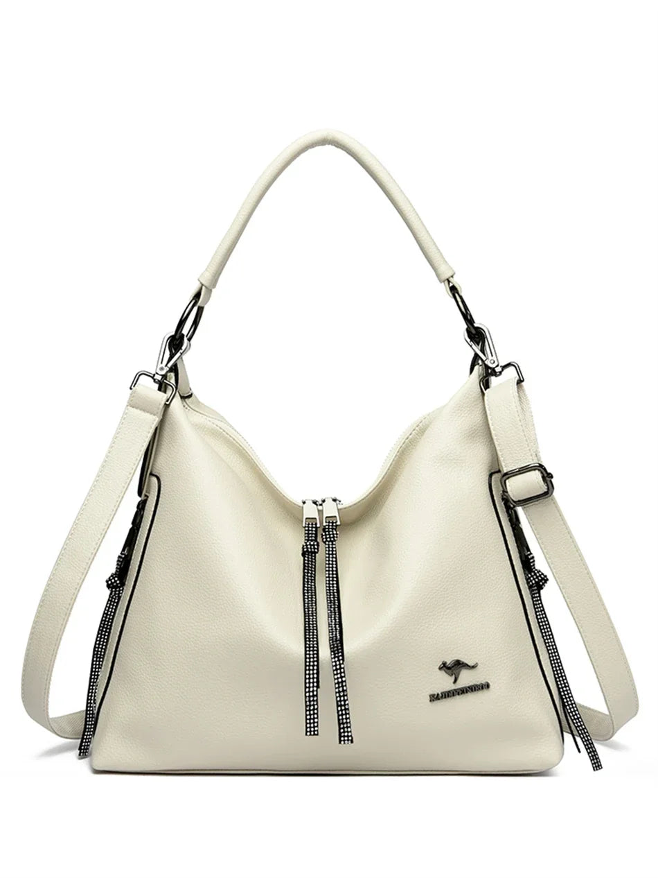 2024 Women High Quality Leather Shoulder Bag Top-handle Bags Casual Large Capacity Messenger Bags Luxury Designe Ladies Handbags