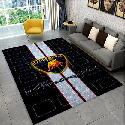 Racing Car L-Lamborghini MOTO Non-Slip Area Rug for Living Room,Bedroom,Playroom,Soft Carpet Floor Mat Home Decor Rug Kids Room