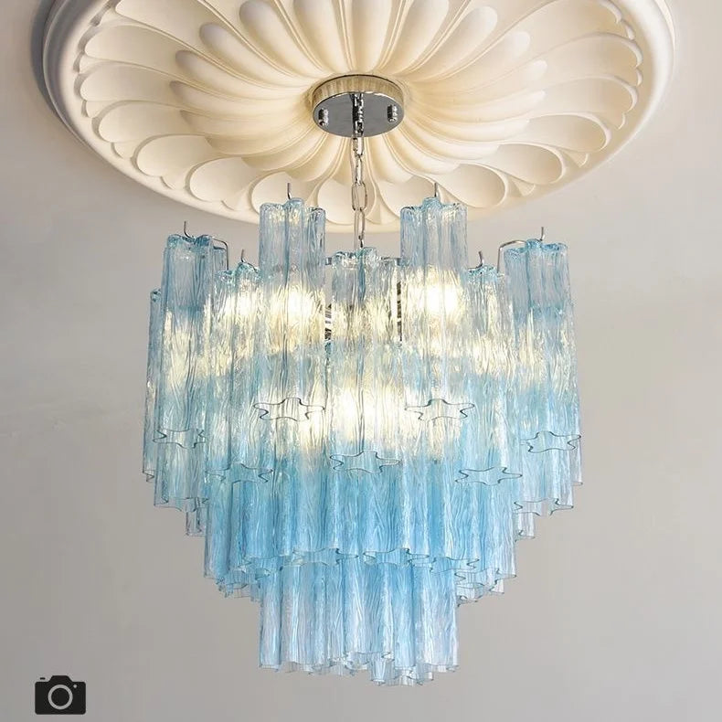 Designer Murano Ceiling Chandeliers Pink Colorful Glass LED Hanging Pendant Lights for Living Dining Room Bar Villa Art Lighting