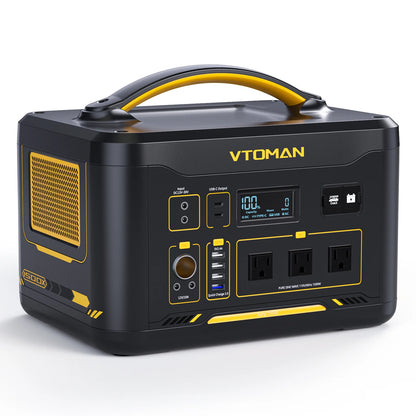 VTOMAN JUMP 1500X Portable Power Station Camping LiFePO4 Battery 828Wh 1500W AC Outlets Solar Generator For Home RV Outdoor
