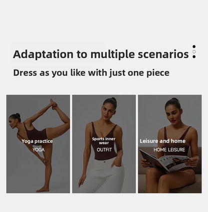 Seamless Bodysuit with Strong Compression Molding Abdominal Compression Underwear Straps Zipper One-Piece Shapewear Yoga Sets