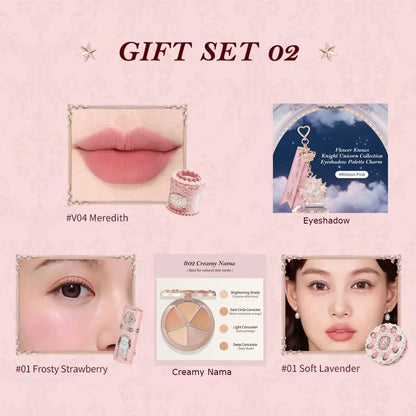 Flower Knows Strawberry Cupid Professional Makeup Set For Women Full Kit Gift Box Eyeshadow Lip Cream Blush Compact Powder Sets