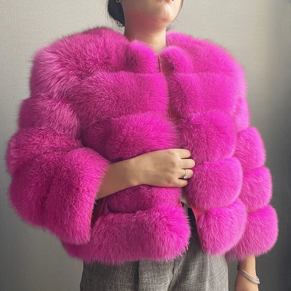 Women's Fur Coat Fox Fur Jackets for Women Clothing Natural Real Fox Fur Jacket Coats for Women Fur Jacket in Promotion