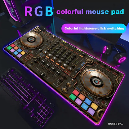 RGB Radio Dj Workbench Mouse Pad Gamer HD Large HD HYBXAXC Desk Mats MousePads Natural Rubber Carpet Anti Slip Laptop Mice Pad