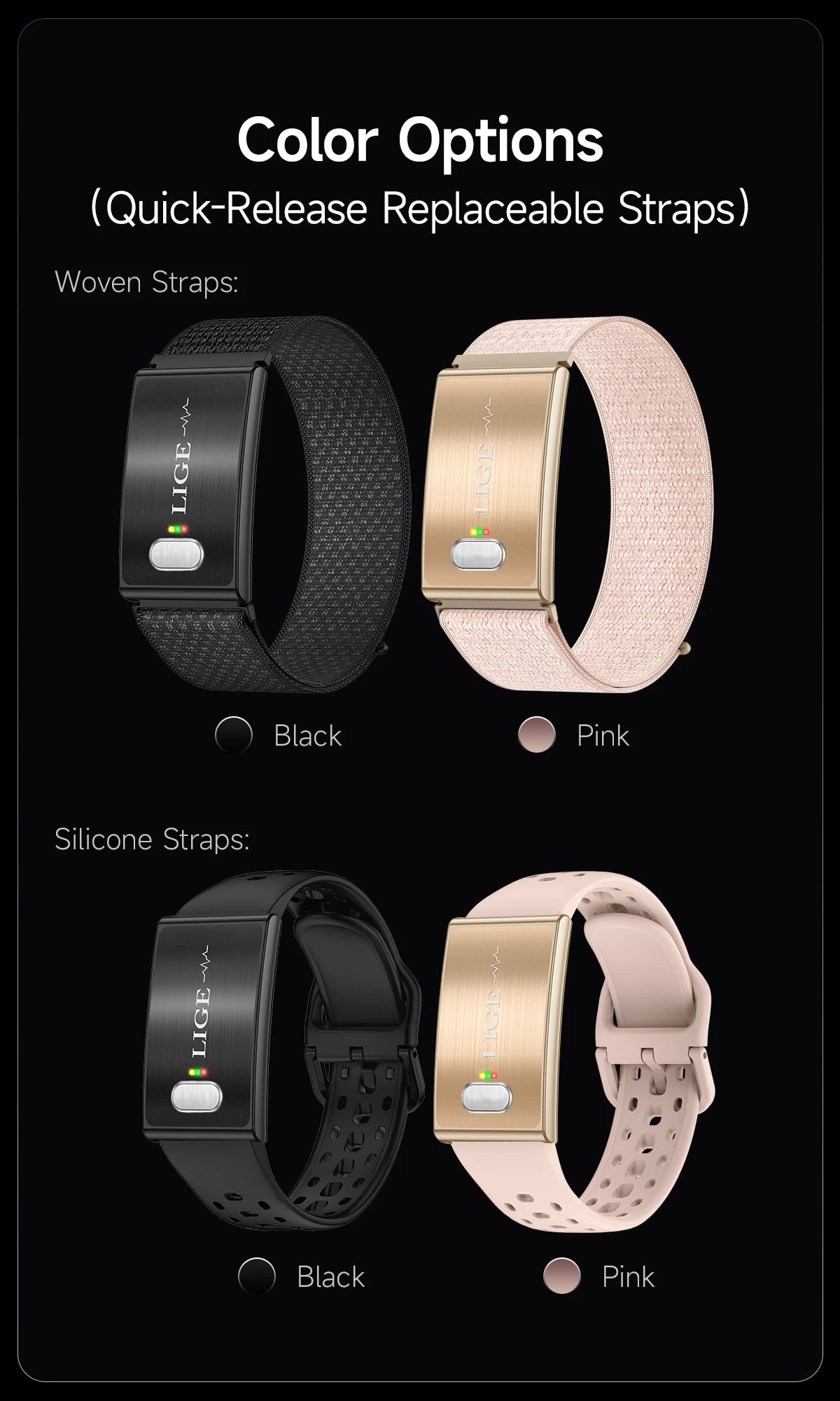 LIGE 2026 ECG+PPG Nursing Grade Smart Bracelet HRV Body Fat BMI Blood Pressure Body Temperature Men Women Health Sports Watches