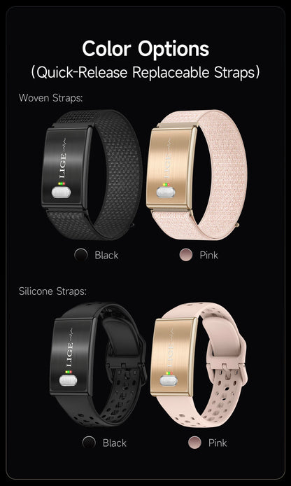 LIGE 2026 ECG+PPG Nursing Grade Smart Bracelet HRV Body Fat BMI Blood Pressure Body Temperature Men Women Health Sports Watches