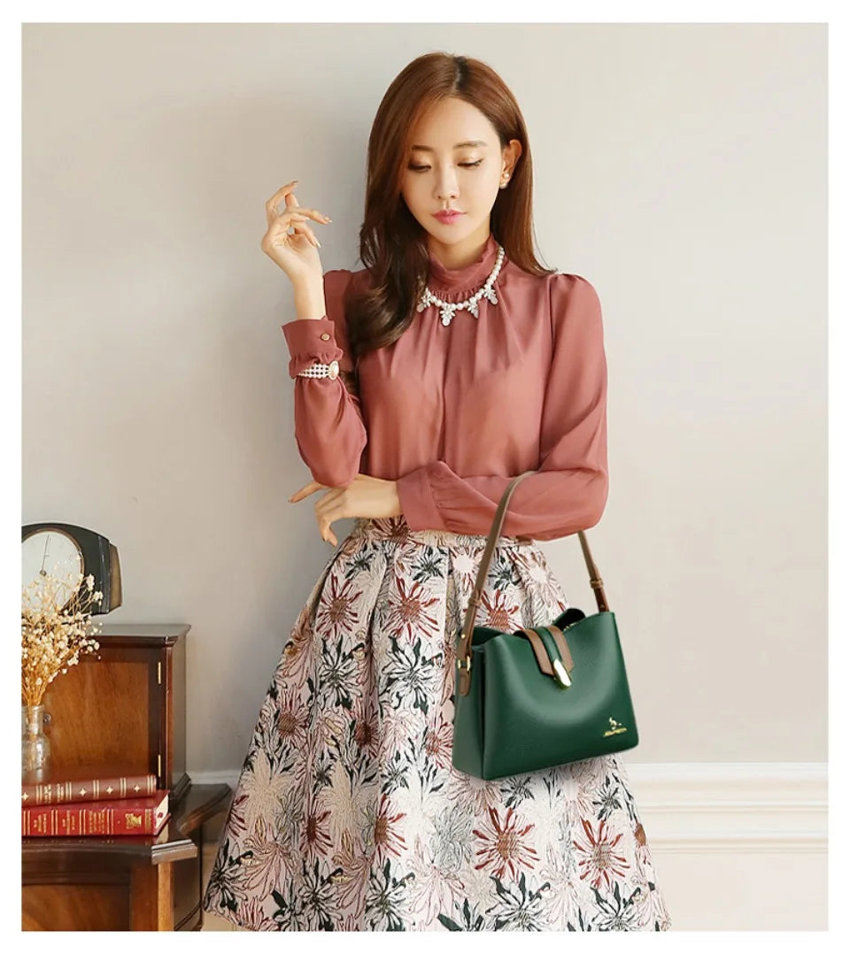 High Quality Leather Tote for Ladies Luxury Casual Women Designer Shoulder Crossbody Sac Female Worker Bolsas Handbags and Purse